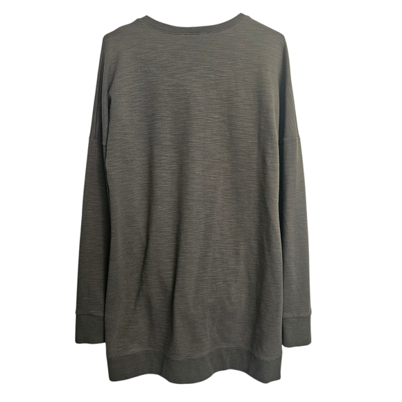 Fig Olive Vid V-neck Long Sleeve Drop Shoulder Tunic Size L - Picture 3 of 8